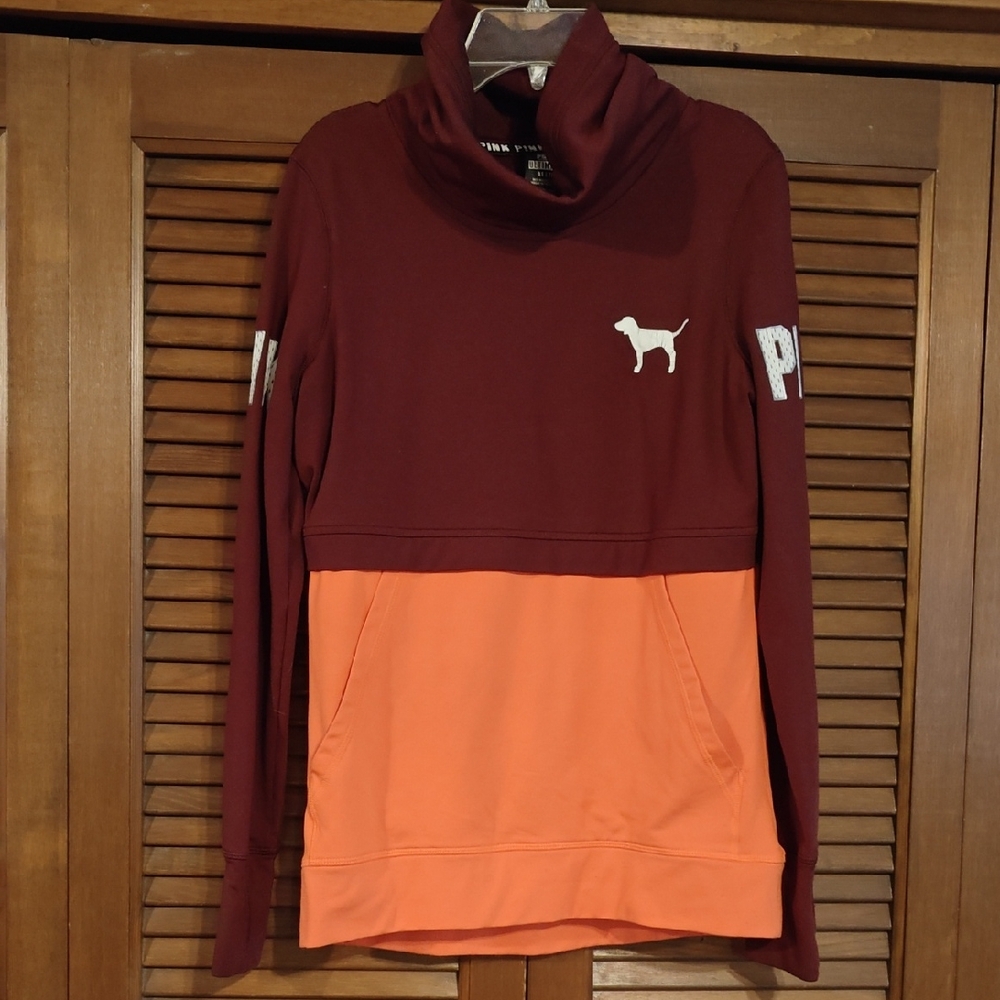 PINK Victoria's Secret Burgundy and Orange Sweatshirt